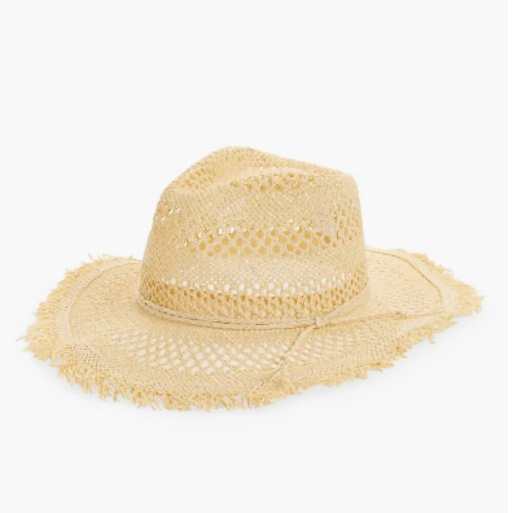 Treasure & Bond Frayed Straw Cowboy Hat